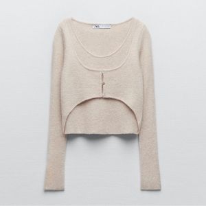 Zara layered knit sweater